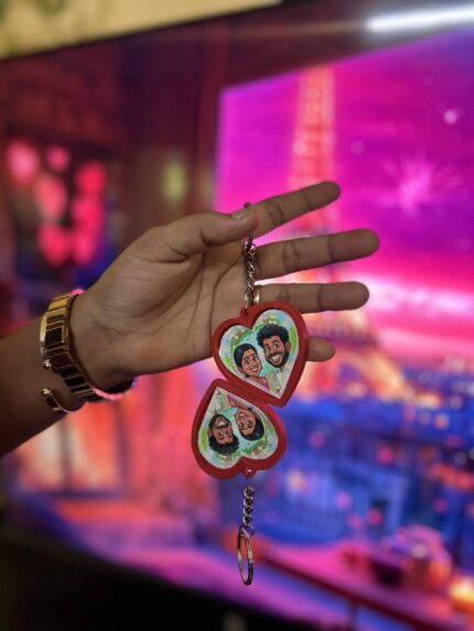 couple photo keychain