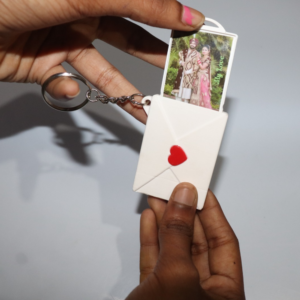 letter photo keychain